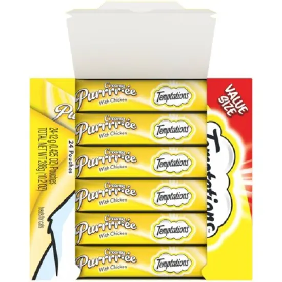 Temptations Creamy Puree with Chicken Lickable Squeezable Adult Cat Treats image {7}