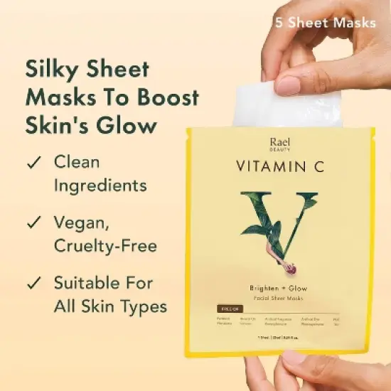Rael Beauty Vitamin C Facial Sheet Mask - 5ct/4.2oz image {2}
