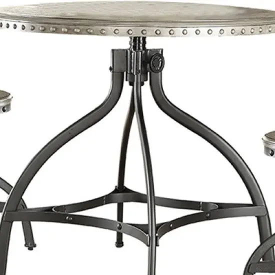 Dining Table Set Oak Metal - Acme Furniture image {3}