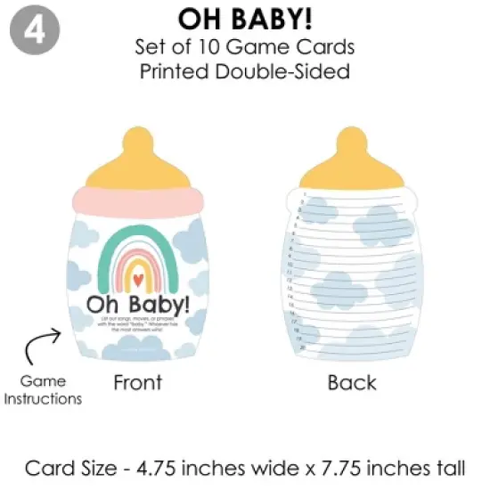 Big Dot of Happiness Hello Rainbow - 4 Boho Baby Shower Games - 10 Cards Each - Gamerific Bundle image {6}