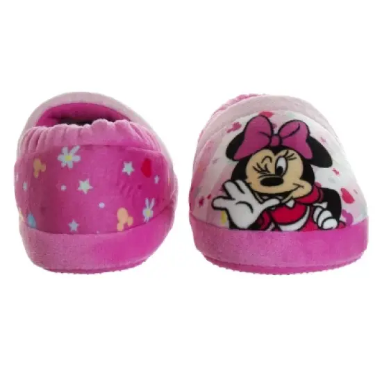 Disney Kids Girl's Minnie Mouse Slippers - Plush Lightweight Warm Comfort Soft Aline House Slippers &ndash; Pink White (size 5-12 Toddler/Little Kid) image {5}