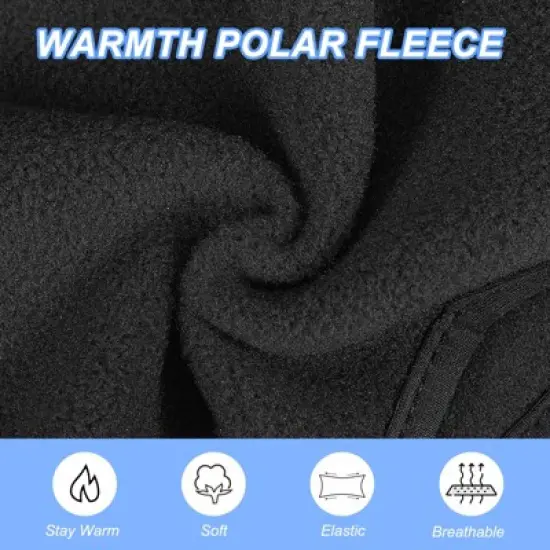 Unique Bargains Polar Fleece Winter Running Sweatband with Button Ear Warmer Headband image {2}