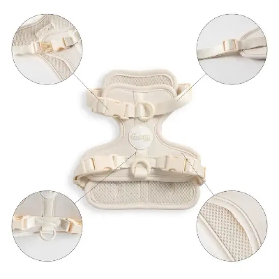 THE LICKER STORE Arlo Adjustable Soft Padded No Pull Pet Harness with 3 Buckles and 3 Leash Clips image {4}