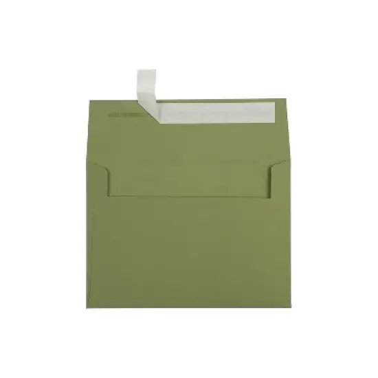 LUX 5 1/4"x7 1/4" 70lbs. A7 Invitation Env W/Peel & Press Avocado Green EX4880-27-50 image {5}