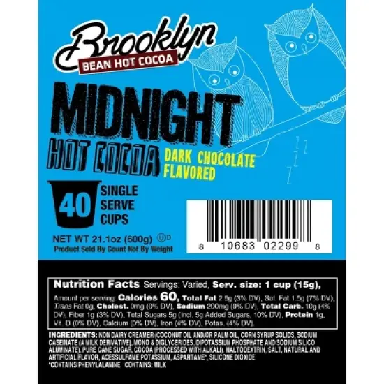 Brooklyn Beans Midnight Dark Chocolate Hot Cocoa Flavored Pods, 2.0 Keurig,40 ct image {2}