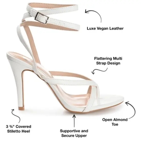 Journee Collection Womens Waverlee Open Toe High Stiletto Pumps White 10 image {7}