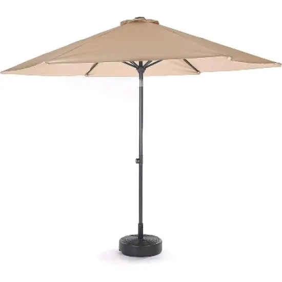 Rattan Design Resin Fillable Umbrella Base Black - Backyard Expressions image {5}
