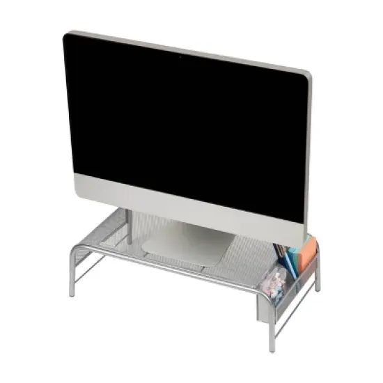 Mind Reader Metal Mesh Monitor Stand and Laptop Riser Silver image {3}