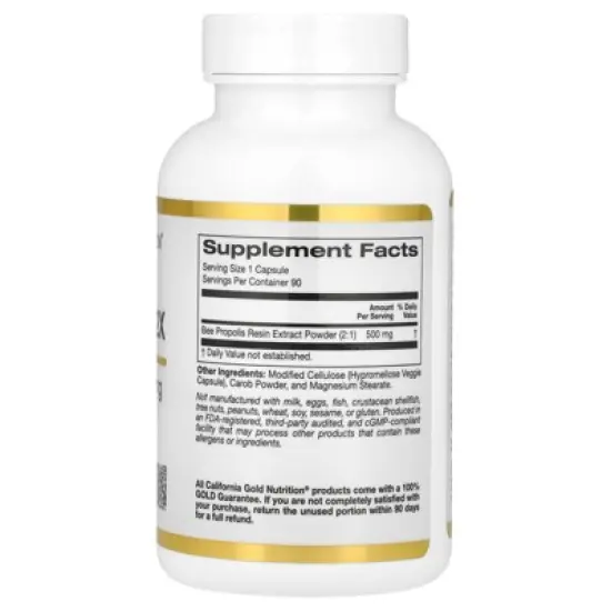 Bee Propolis 2X Potency, Concentrated Extract 500 mg, Equivalent to 1000 mg of Natural Propolis, Support Immune Health & Vitality*, 90 Veggie image {1}