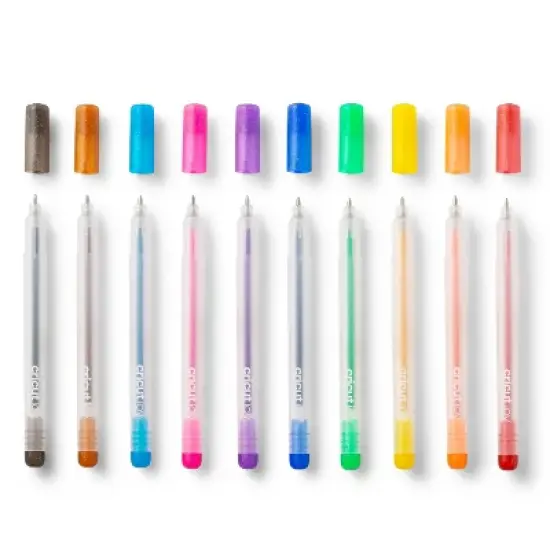 Cricut Joy 10pk Glitter Gel Rainbow Pen Set: Multicolored 1.0mm Gel Pens for Art & Stationery image {1}