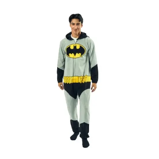 Batman Superhero Men's Onesie Costume Union Suit With Cape & Hood image {1}