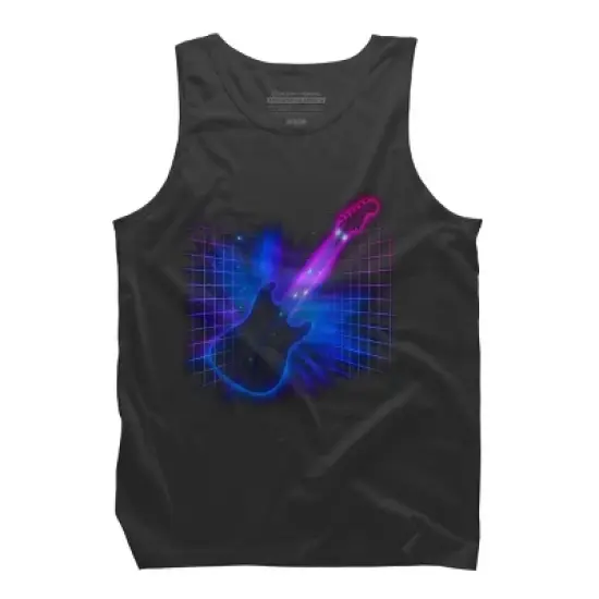Men's Design By Humans Retro Rock By NeonDreamDesigns Tank Top image {5}