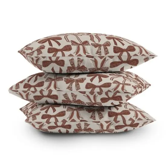 20"x20" Deny Designs Valentina Ramos Bows Mocha Mousse Square Outdoor Throw Pillow Beige image {3}