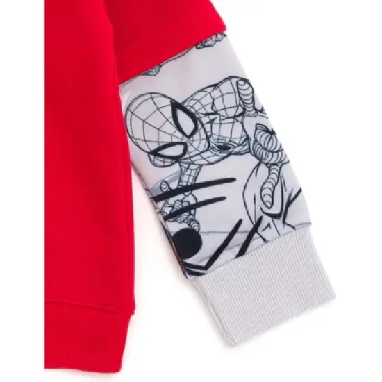 Marvel Spider-Man Fleece Hangdown Hoodie Toddler to Big Kid image {4}