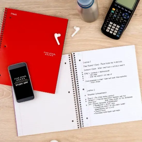 Five Star 5 Subject College Ruled Spiral Notebook (Colors May Vary): School Supplies, 3 Hole Punched, Flexible Cover, 200 Pages image {9}