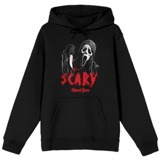 Ghostface Scary Long Sleeve Men's Black Hooded Sweatshirt image {5}