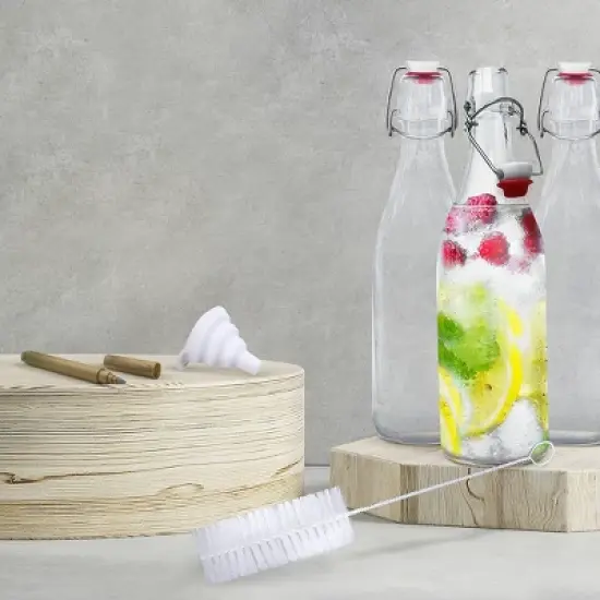 Nevlers Round Airtight Swing Top Bottles - Glass 33oz (6pk) image {8}