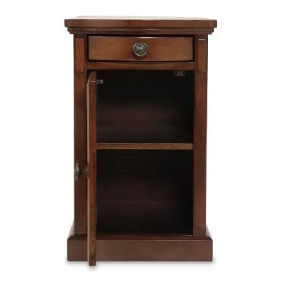 Laflorn Chairside End Side Table with USB Ports and Outlets Medium Brown - Signature Design by Ashley image {8}