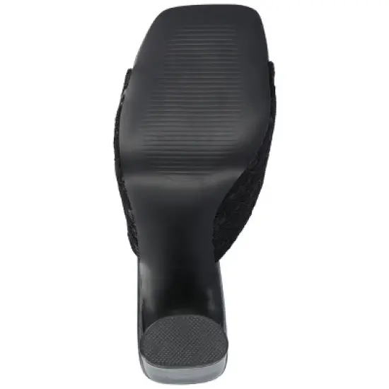 Journee Collection Womens Daivia Covered Block Heel Slip On Sandals image {4}