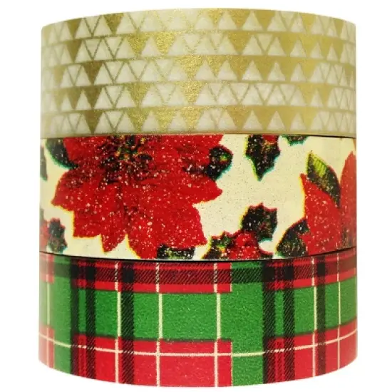 Wrapables Tis The Season Japanese Washi Masking Tape (Set of 3) image {1}
