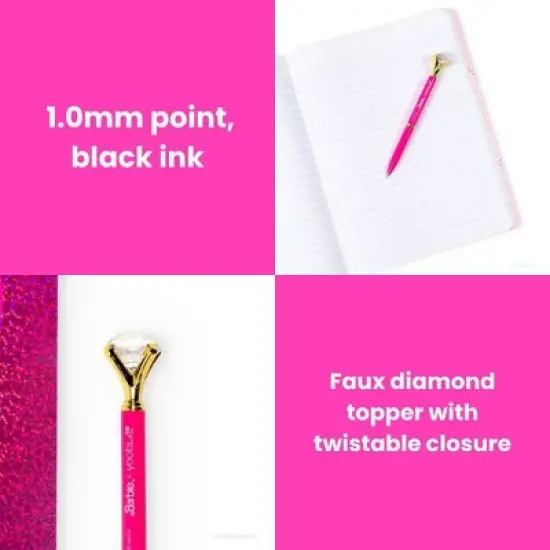 Yoobi Composition Book 7.5"x9.75" Wide Ruled with Pen Barbie Logo, School Supplies image {3}