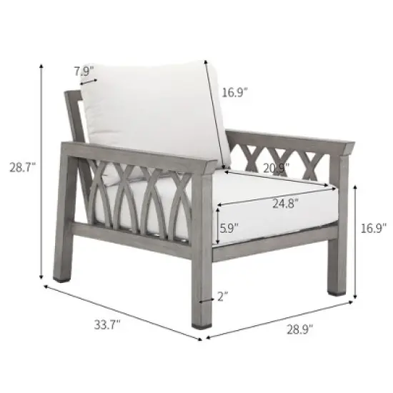 Anybear Aluminum 28.96x33.69x28.76in Single Armchair Gray image {1}