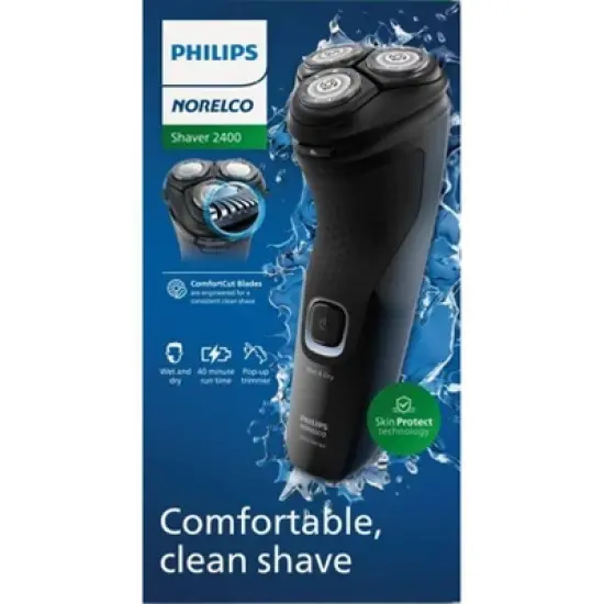 Philips Norelco Wet & Dry Men's Rechargeable Electric Shaver 2400 - X3001/90 image {1}