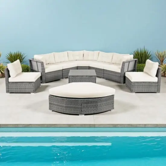9-Piece Outdoor Patio Sectional Sofa Set with Coffee Table, Free Combination image {16}