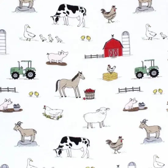 Hudson Baby Cotton Changing Pad Cover, Farm, One Size image {1}