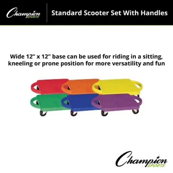 Champion Sports Plastic Standard Scooter Set with Handles, Set of 6 image {2}