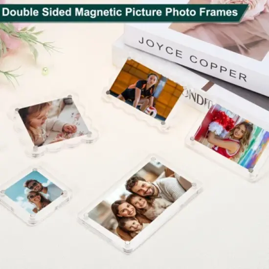 Unique Bargains Double Sided Fujifilm Mini Picture Acrylic Fridge Magnetic Frames 5 Pcs image {3}
