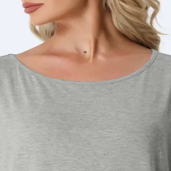 cheibear Womens Sleepshirt Nightshirt 3/4 Sleeve Nightgown Sleep Shirt Dress image {3}