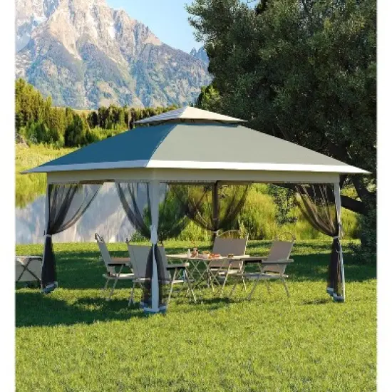Garvee 13 X 13FT Pop Up Gazebo, Patio Folding Canopy with Mosquito Netting - Backyard Tent for Party, Outdoor Dining, Patio, Backyard image {7}