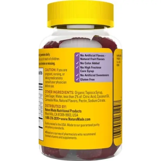 Nature Made Elderberry with Vitamin C and Zinc for Immune Support Gummies - Raspberry image {3}