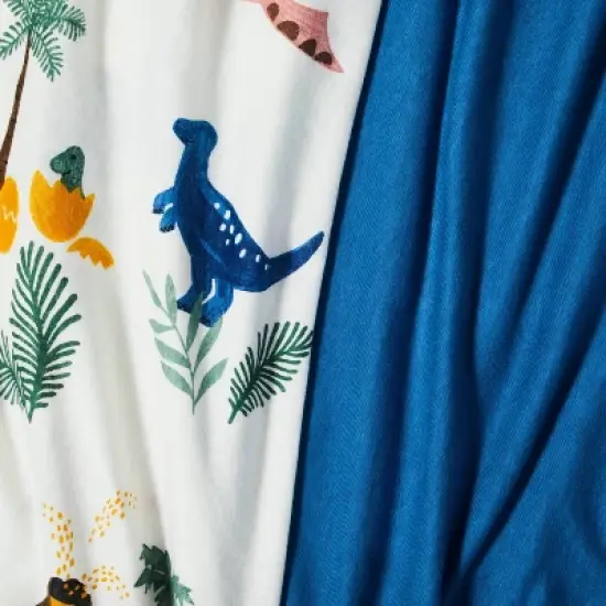 Fitted Jersey Crib Sheet Dino-snore - Solid Blue - 2pk - Cloud Island&trade; image {2}