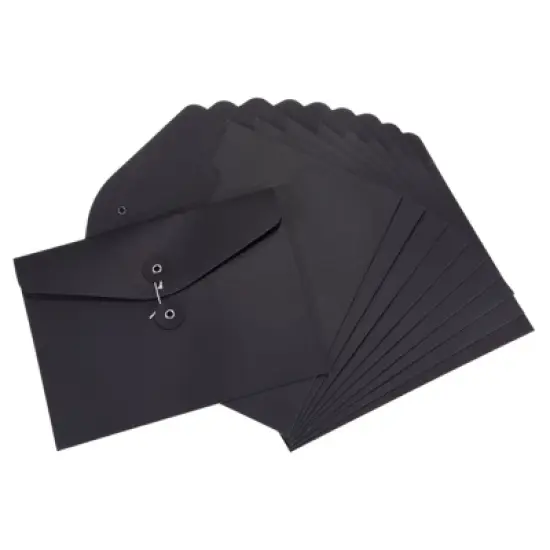 Unique Bargains String A5 File Folders Document Letter Organizer Holder Filing Envelopes Jacket Black image {6}
