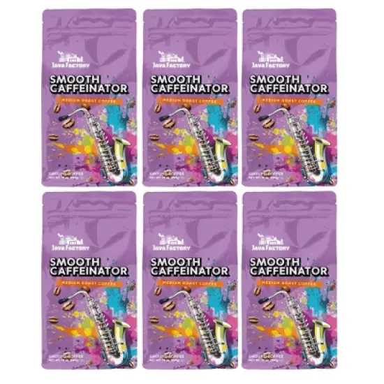 Java Factory Smooth Caffeinator Flavored Ground Coffee Bags,10 oz ea,  6 pack image {7}