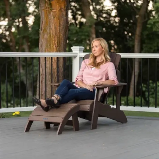 Lifetime Adirondack Chair and Ottoman Set, Rustic Brown (60294) image {2}