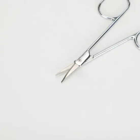 Unique Bargains Curved Head Stainless Steel Vibrissa Scissors Silver Tone 3.5" x 1.8" 1 Pc image {3}