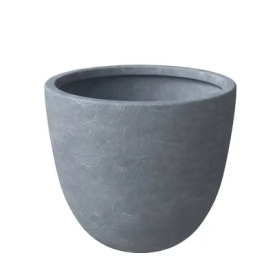 LeisureMod Dahlia Tapered Round Fiberstone Planter Pot with Drainage Holes, Weather-Resistant, Indoor/Outdoor, Patio, Garden, Balcony, Porch, Deck image {2}