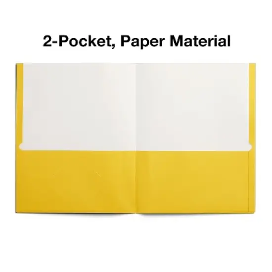 Staples School Grade 2 Pocket Folder Yellow 25/Box (50761/27538-CC) image {2}