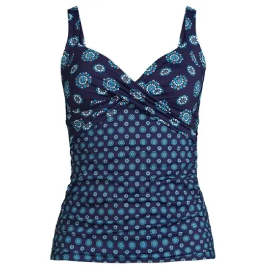 Lands' End Women's Wrap Underwire Tankini Top Swimsuit image {11}