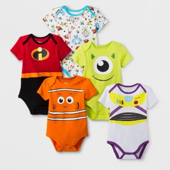 Baby 5pk Disney Pixar Short Sleeve Bodysuit image {1}