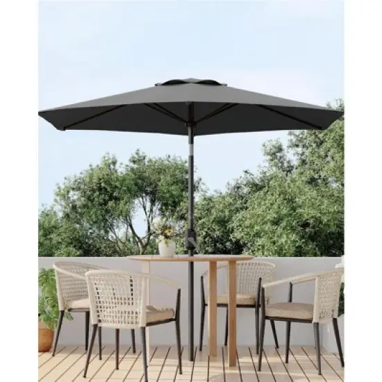7.5ft Patio Umbrella with Push Button Tilt & Crank - 6-Rib UV Protection Waterproof for Deck/Pool/Backyard image {9}