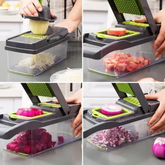 14-Piece Rectangular Vegetable Cutter-Durable & Efficient Multi-Functional Kitchen Slicer, Ideal for Cooking&Meal Prep image {1}