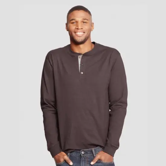 Hanes Men's Long Sleeve Beefy Henley Shirt image {4}