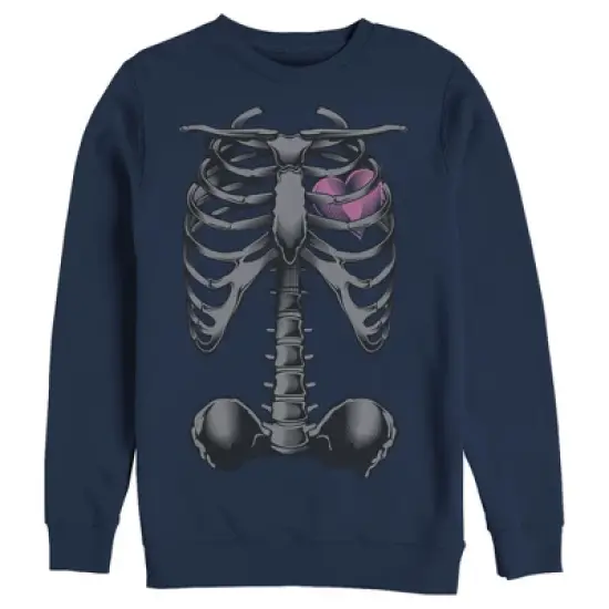 Men's Lost Gods Halloween Skeleton Rib Cage Heart Sweatshirt image {4}