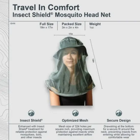 COCOON - Premium - Insect Shield&reg; Mosquito Head Net - Silt Green image {2}