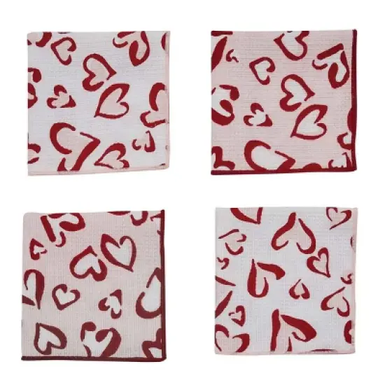Split P Waffle Weave Wild Heart Print Dishcloths Set of 8 image {2}