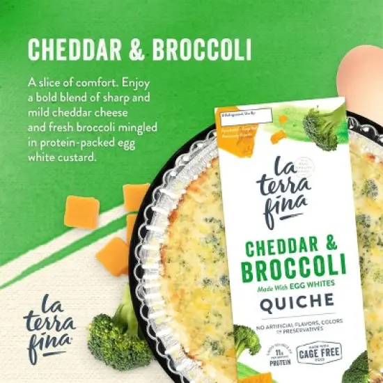 La Terra Fina Cheddar and Broccoli Quiche - 23oz image {5}